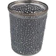 Clayre & Eef Theelichthouder Ø 6x7 cm Grijs Glas