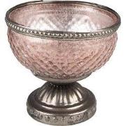 Clayre & Eef Theelichthouder Ø 11x10 cm Roze Glas
