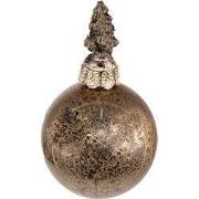 Clayre & Eef Kerstbal Ø 7 cm Bruin Glas