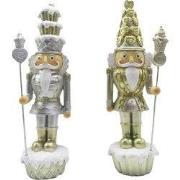 Clayre & Eef Beeld Set van 2 Notenkraker 23 cm Goudkleurig Kunststof