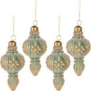 Clayre & Eef Kerstbal Set van 4 Ø 6 cm Koperkleurig Glas