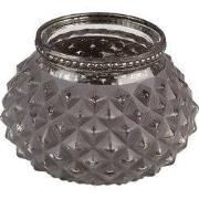 Clayre & Eef Theelichthouder Ø 11x8 cm Grijs Glas