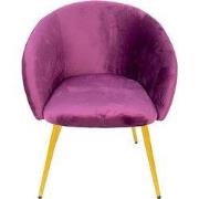Clayre & Eef Eetkamerstoel 65x64x74 cm Paars Textiel