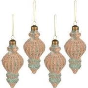 Clayre & Eef Kerstbal Set van 4 Ø 6 cm Koperkleurig Glas