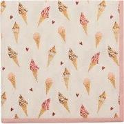 Clayre & Eef Servetten Papier Set van 20 Beige Roze Papier IJsjes