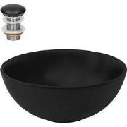 Wastafel Ø 32x13,5 cm zwart keramiek ML-Design
