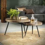 Hoyz - Salontafel Rond Metallic - Goudkleurig - Set van 2