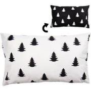 Clayre & Eef Kussenhoes 30x50 cm Wit Zwart Polyester Kerstboom