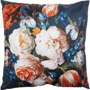 Clayre & Eef Sierkussen 45x45 cm Blauw Oranje Polyester Bloemen