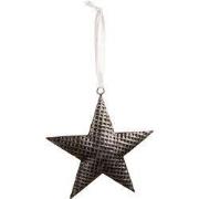 Clayre & Eef Decoratie Hanger Ster 10x10 cm Grijs IJzer