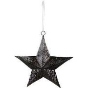 Clayre & Eef Decoratie Hanger Ster 25x27 cm Zwart IJzer