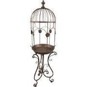 Clayre & Eef Planthouder Ø 33x127 cm Bruin Grijs IJzer Bloemen