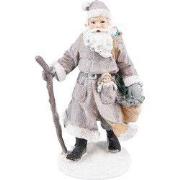 Clayre & Eef Beeld Kerstman 21 cm Grijs Bruin Kunststof