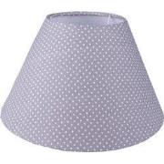 Clayre & Eef Lampenkap Ø 26x15 cm Grijs Wit Katoen Stippen