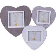 Clayre & Eef Fotolijst 7x7 / 6x9 / 9x9 cm Grijs Wit Hout