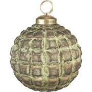 Clayre & Eef Kerstbal Groen Bruin Glas