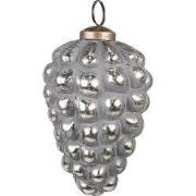 Clayre & Eef Kerstbal Ø 7 cm Grijs Glas