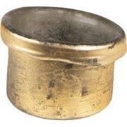 Clayre & Eef Theelichthouder Ø 8x6 cm Goudkleurig Glas