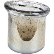 Clayre & Eef Theelichthouder Ø 10x9 cm Groen Glas