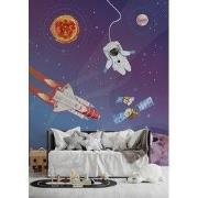 Reis door de ruimte - Kinderbehang - 194,8 cm x 280 cm - Walloha