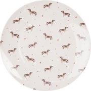 Clayre & Eef Dinerbord Ø 26 cm Beige Bruin Porselein Teckels