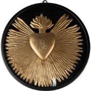 Clayre & Eef Wanddecoratie Ø 23x2 cm Goudkleurig Zwart IJzer Heilig Ha...