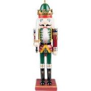 Clayre & Eef Beeld Notenkraker 30 cm Groen Rood Kunststof