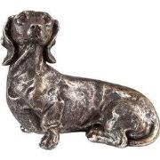 Clayre & Eef Decoratie Beeld Hond Hond Zilverkleurig Polyresin