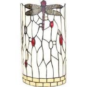 Lumilamp Wandlamp Tiffany 20x10x36 cm Wit Zwart Glas Libelle