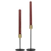 QUVIO Kaarsenstandaard - set van 2 (klein en groot) - Metaal - Zwart e...
