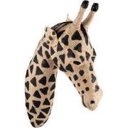 Clayre & Eef Wanddecoratie Giraf 82 cm Bruin Zwart Papier