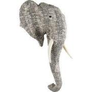 Clayre & Eef Wanddecoratie Olifant 75 cm Wit Zwart Papier