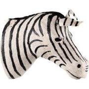 Clayre & Eef Wanddecoratie Zebra 27 cm Zwart Wit Papier
