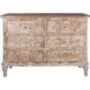 Clayre & Eef Dressoir 141x40x105 cm Beige Grijs Hout