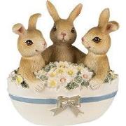 Clayre & Eef Beeld Konijn 12 cm Bruin Beige Polyresin
