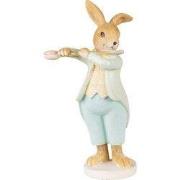 Clayre & Eef Beeld Konijn 16 cm Groen Bruin Polyresin