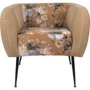 Clayre & Eef Fauteuil met Armleuning 75x71x71 cm Geel Groen Hout