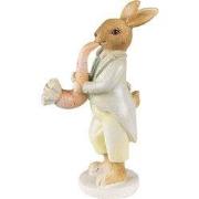 Clayre & Eef Beeld Konijn 16 cm Groen Geel Polyresin