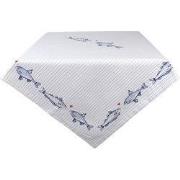 Clayre & Eef Tafelkleed 130x180 cm Wit Blauw Katoen Vissen