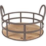 Clayre & Eef Opbergmand Ø 25x9/15 cm Grijs Bruin IJzer