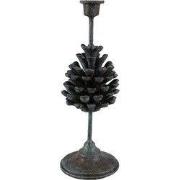 Clayre & Eef Kandelaar Dennenappel 27 cm Groen IJzer
