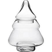 Clayre & Eef Voorraadpot Deksel Kerstboom Ø 13x29 cm Glas