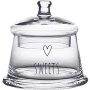 Clayre & Eef Voorraadpot Deksel Ø 12x13 cm Glas Hart