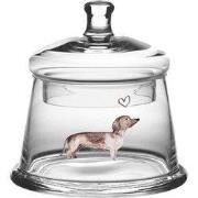 Clayre & Eef Voorraadpot Deksel Ø 12x13 cm Glas Teckel