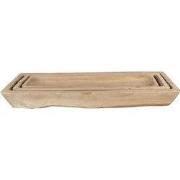 Clayre & Eef Decoratie schaal Set van 3 70 cm Bruin Hout