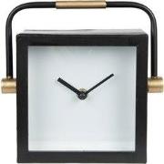 Clayre & Eef Tafelklok 19 cm Zwart Wit IJzer