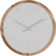 Clayre & Eef Wandklok Ø 50 cm Wit Bruin Hout