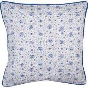 Clayre & Eef Kussenhoes 40x40 cm Wit Blauw Katoen Roosjes