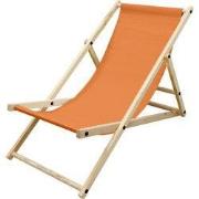 houten klapstoel 3 ligposities tot 120 kg oranje