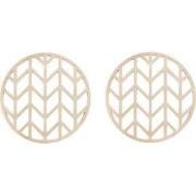 Krumble Pannenonderzetter met pijlen patroon - Beige - Set van 2